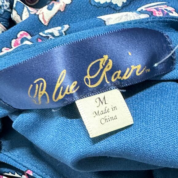 Francescas Blue Rain Midi Dress Women Size M Blue Pink Floral Sleeveless Boho - Picture 5 of 6